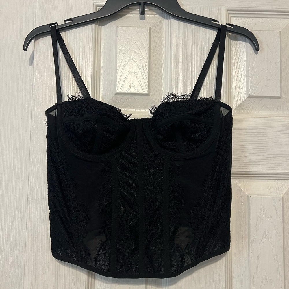 |SOLD| Shein Black Lace Corset Top